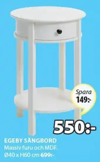 Egeby Sängbord ø40 x H60 cm