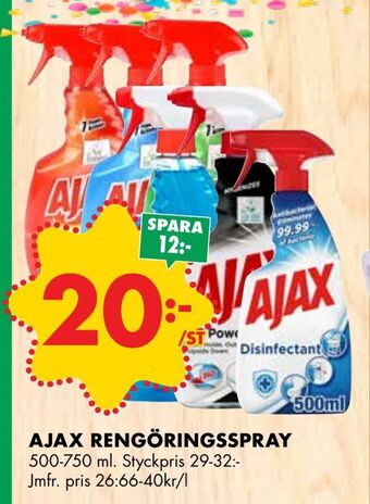 ÖoB Ajax rengöringsspray erbjuda