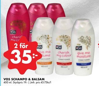 ÖoB Vo5 schampo & balsam erbjuda