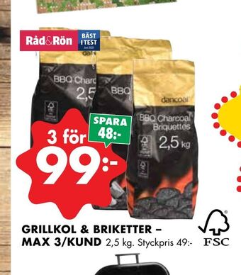 ÖoB GRILLKOL & BRIKETTER erbjuda