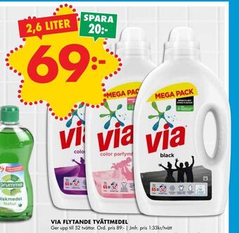 ÖoB Via flytande tvättmedel erbjuda
