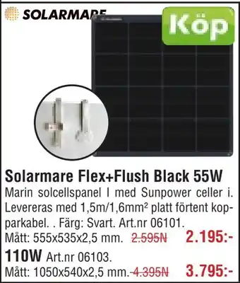 Erlandsons Brygga Solarmare Flex+Flush Black 55W erbjuda