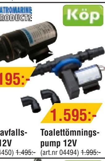 Erlandsons Brygga Toalettömnings pump 12V erbjuda