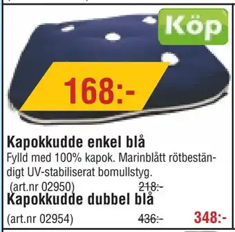 Erlandsons Brygga Kapokkudde enkel blå erbjuda