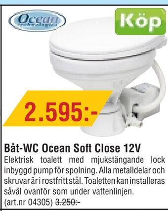Erlandsons Brygga Båt-WC Ocean Soft Close 12V erbjuda