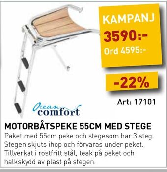 Motorbåtspeke 55cm med stege