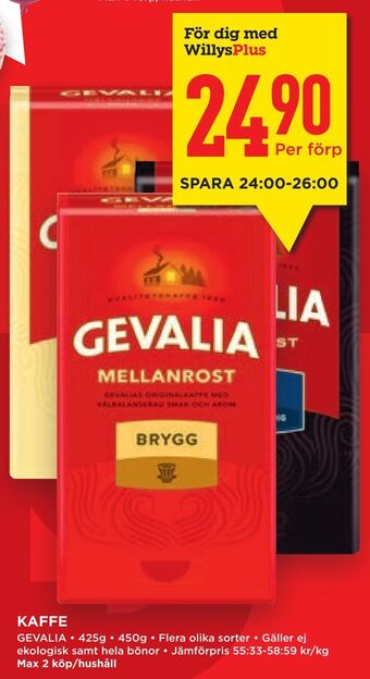 Willys Hemma Kaffe erbjuda
