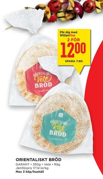 Willys Hemma Orientaliskt bröd erbjuda