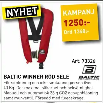 SeaSea Baltic winner röd sele erbjuda