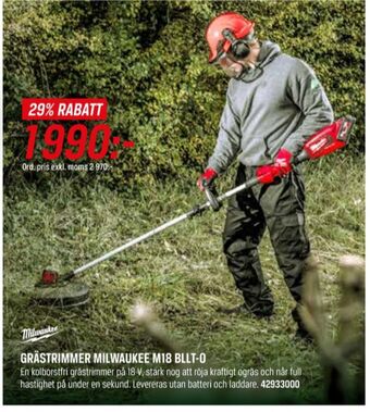 Swedol Milwaukee grästrimmer erbjuda