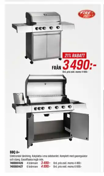 Fire plus gasolgrill