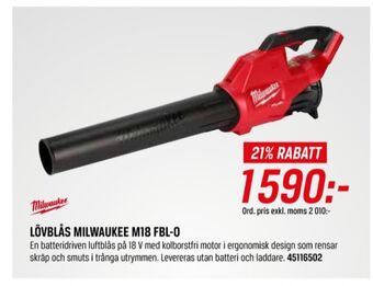 Tools Milwaukee lövblås erbjuda
