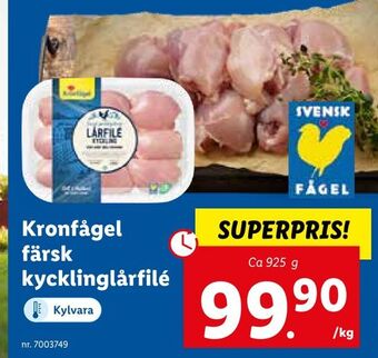 Lidl Kronfågel färsk kycklinglårfilé erbjuda