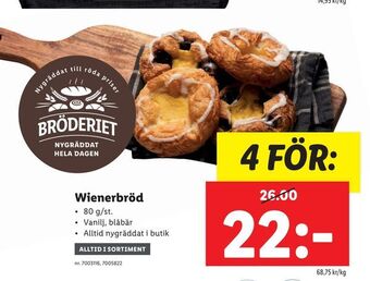 Lidl Wienerbröd erbjuda