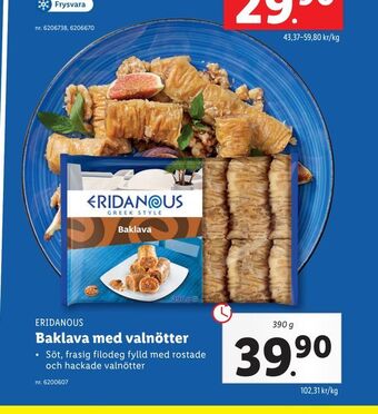Lidl Baklava med valnötter erbjuda