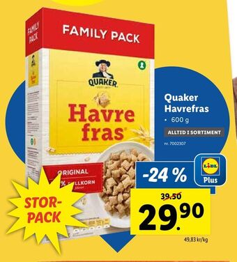 Lidl Quaker Havrefras erbjuda