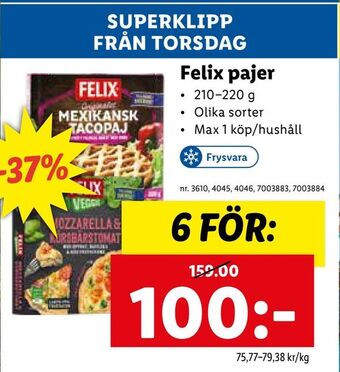 Lidl Felix pajer erbjuda
