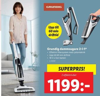 Lidl Grundig dammsugare 2-i-1 erbjuda