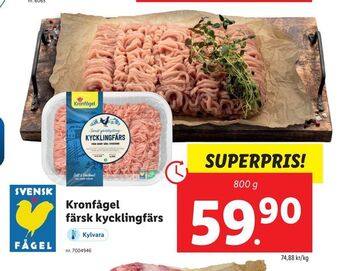 Lidl Kronfågel färsk kycklingfärs erbjuda