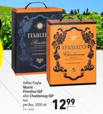 Citti Mauro Primitivo IGP eller Chardonnay IGP 3000ml erbjuda