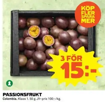 Coop Passionsfrukt 3x50g erbjuda