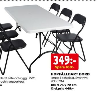 Jem&Fix Hopfällbart bord erbjuda