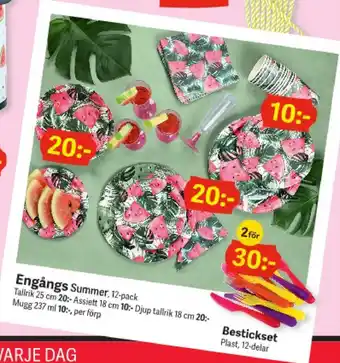 DollarStore Engångs Summer 12-pack Mugg 237ml erbjuda