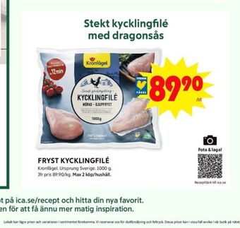ICA Kvantum Kronfågel kycklingfilé erbjuda