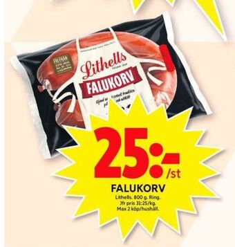 ICA Maxi Lithells falukorv erbjuda