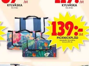 ICA Maxi Hemtex picknickpläd erbjuda