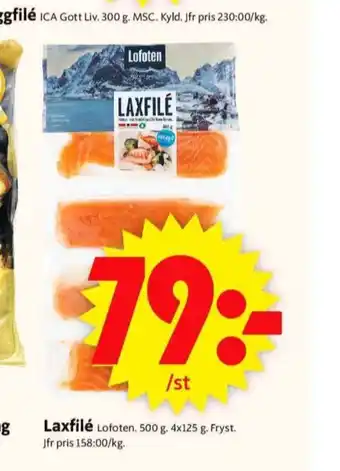 ICA Supermarket Lofoten laxfilé erbjuda