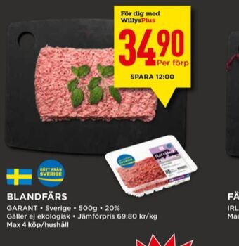 Willys Garant blandfärs erbjuda