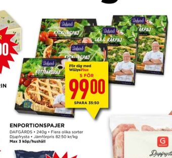 Willys Dafgårds matpajer erbjuda