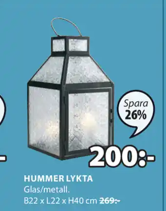 JYSK Hummer Lykta erbjuda