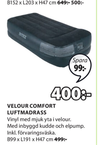 JYSK Velour Comfort Luftmadrass erbjuda