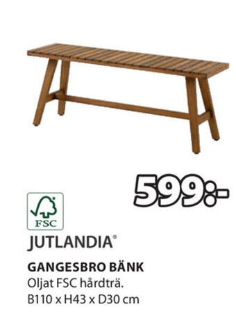 JYSK Gangesbro Bänk erbjuda