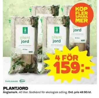 Coop Plantjord 4x40l erbjuda
