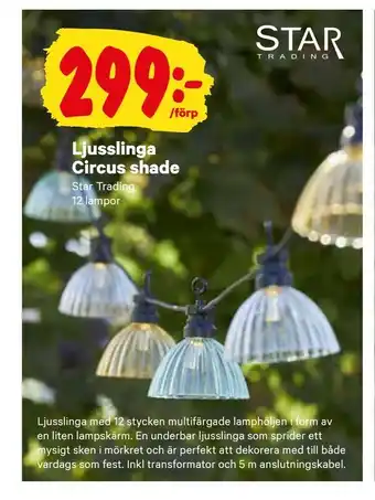 City Gross Ljusslinga Circus shade erbjuda