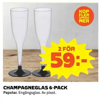 Champagneglas 6-pack