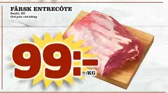 Färsk entrecôte