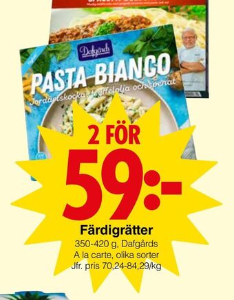 Matöppet Färdigrätter erbjuda