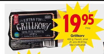 Matöppet Grillkorv erbjuda