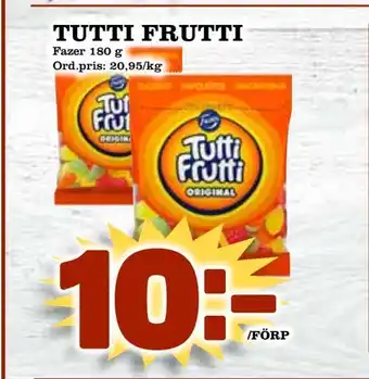 Supergrossen Tutti frutti erbjuda