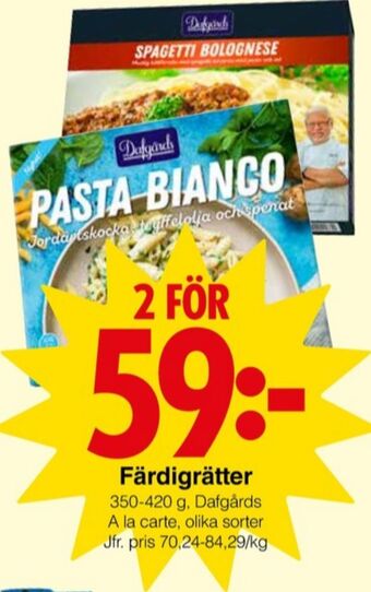 Matöppet Dafgårds färdigrätter erbjuda