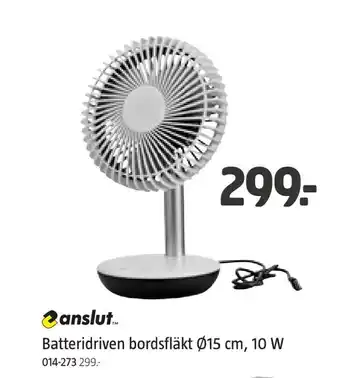 Batteridriven bordsfläkt Ø15 cm, 10 W