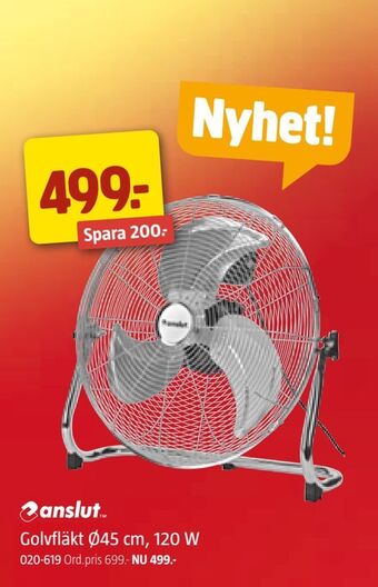 Jula Golvfläkt Ø45 cm, 120 W erbjuda