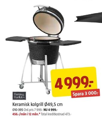 Keramisk kolgrill Ø49,5 cm