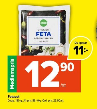 Coop Extra Fetaost erbjuda