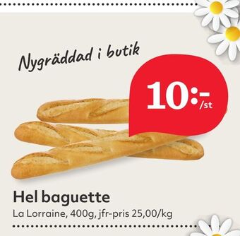 Hemköp Hel baguette erbjuda
