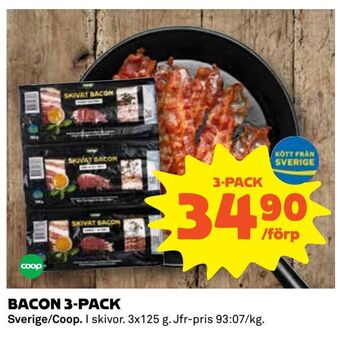 Coop Extra Bacon 3-pack erbjuda